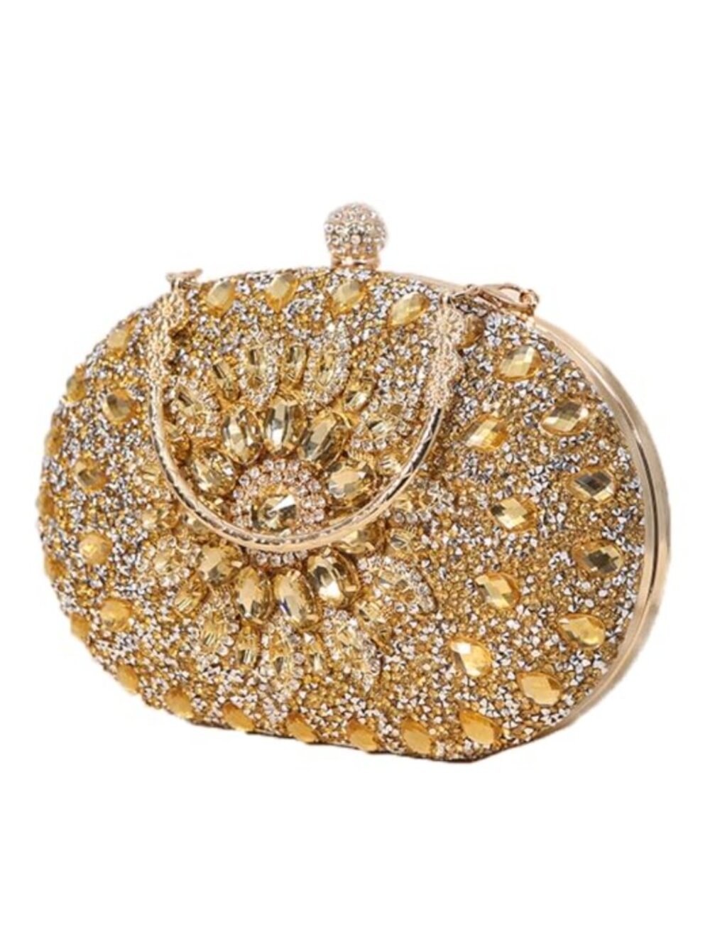 Women Rhinestone Evening Clutch Bling Glitter Purse with Chain for Party